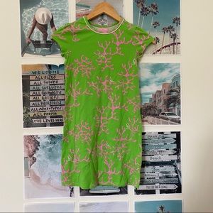 Lilly Pulitzer Kelsea Dress Coral Me Crazy Green